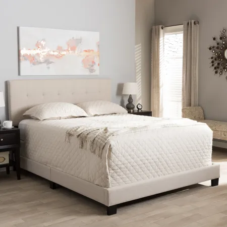 Contemporary Beige Full Upholstered Bed - Brookfield