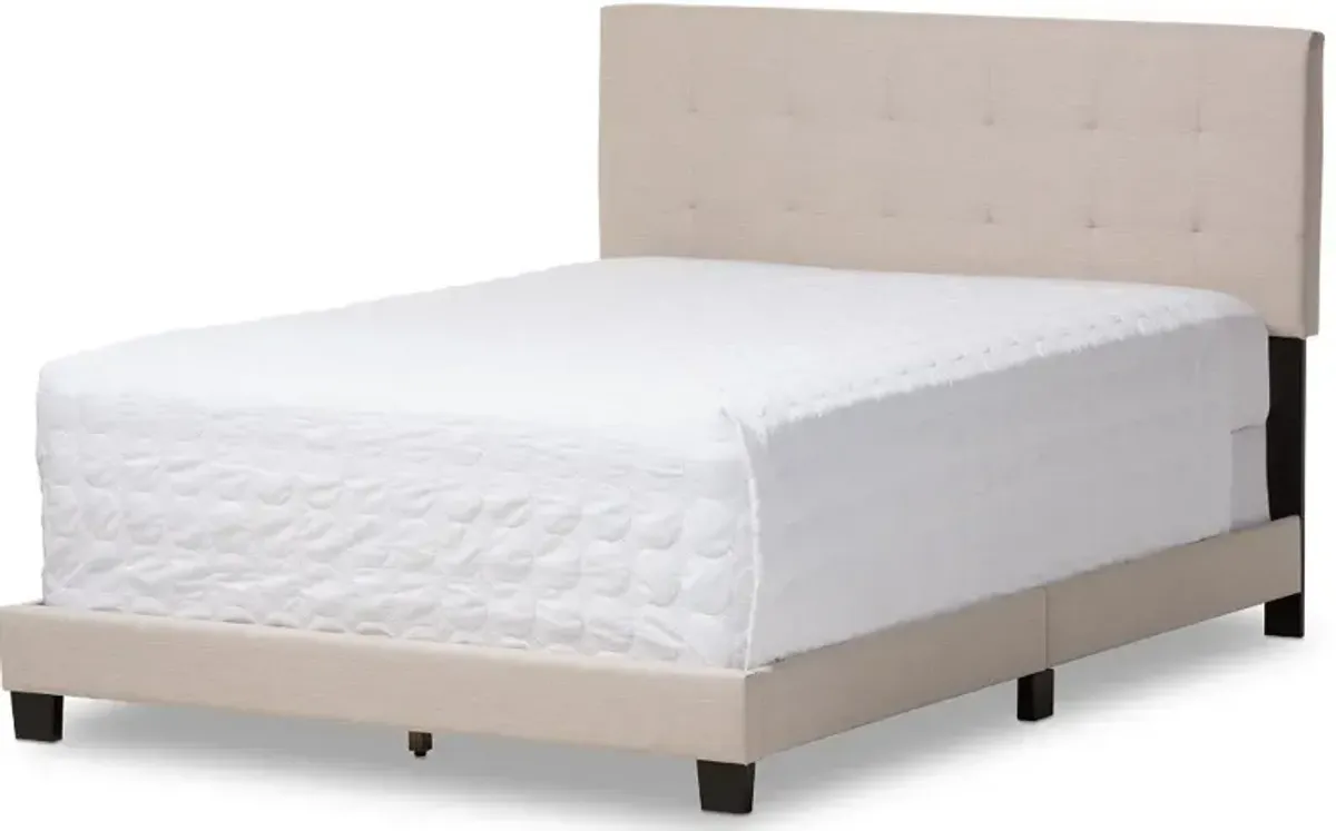 Contemporary Beige Queen Upholstered Bed - Brookfield