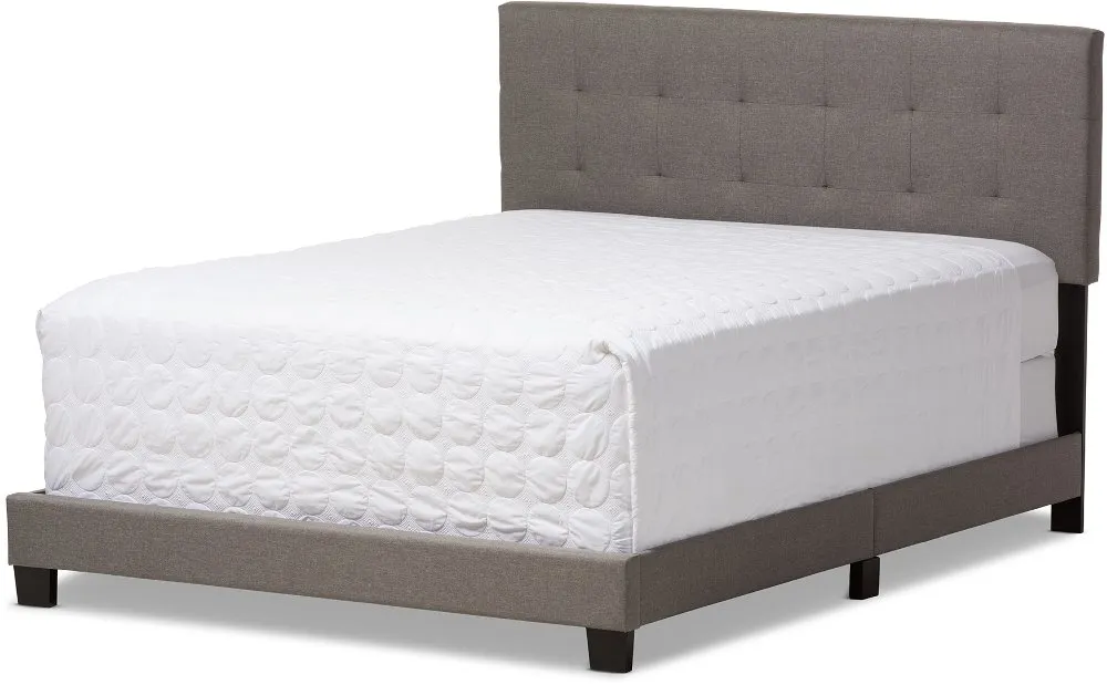 Contemporary Gray Queen Upholstered Bed - Brookfield