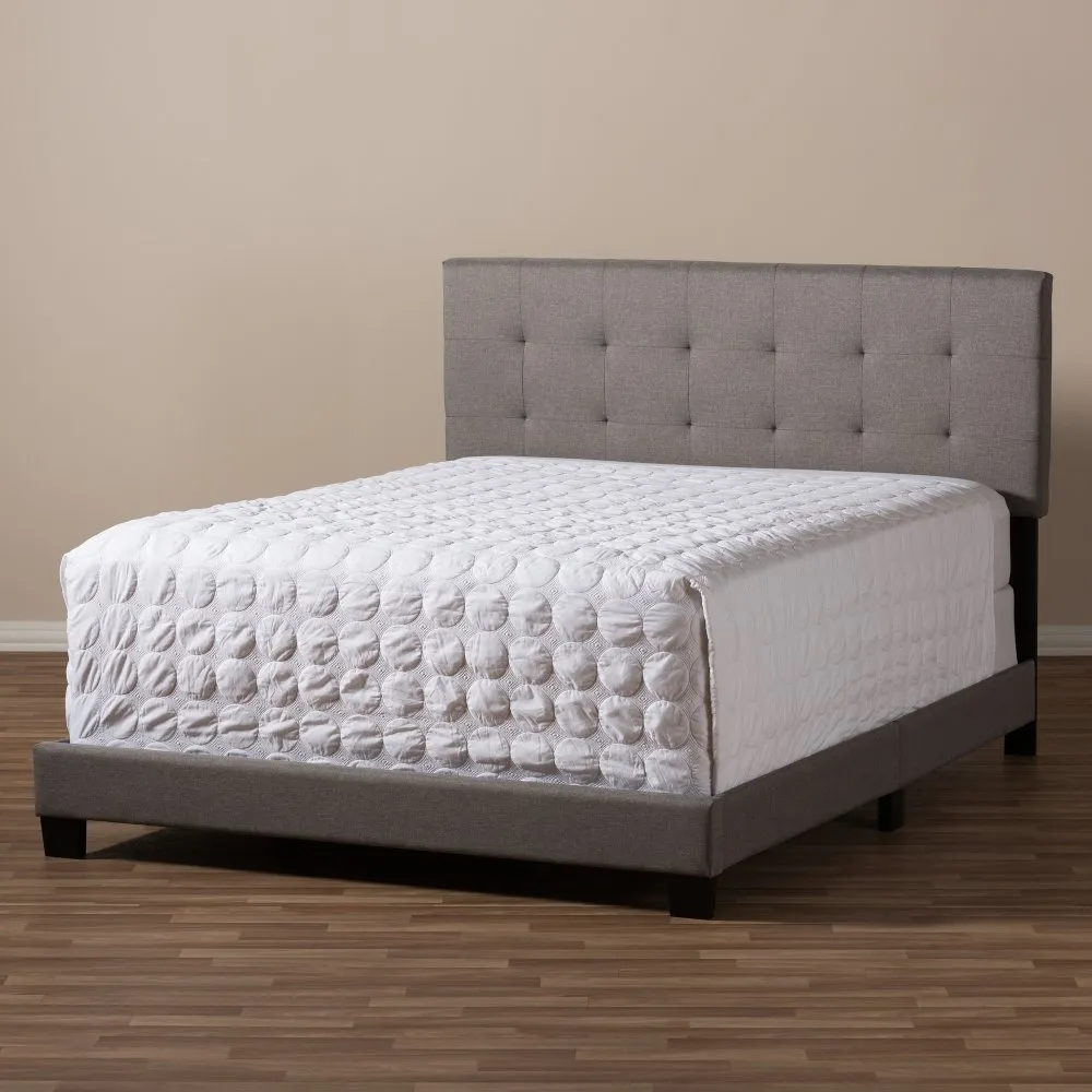 Contemporary Gray Queen Upholstered Bed - Brookfield