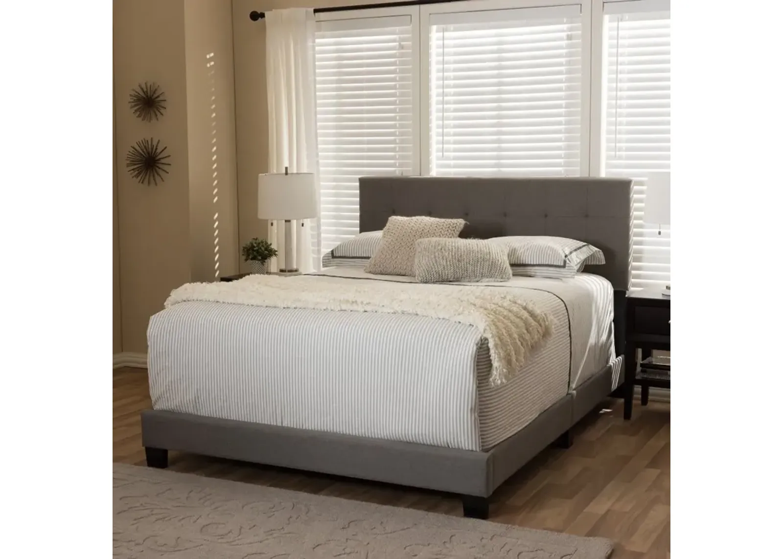 Contemporary Gray Queen Upholstered Bed - Brookfield