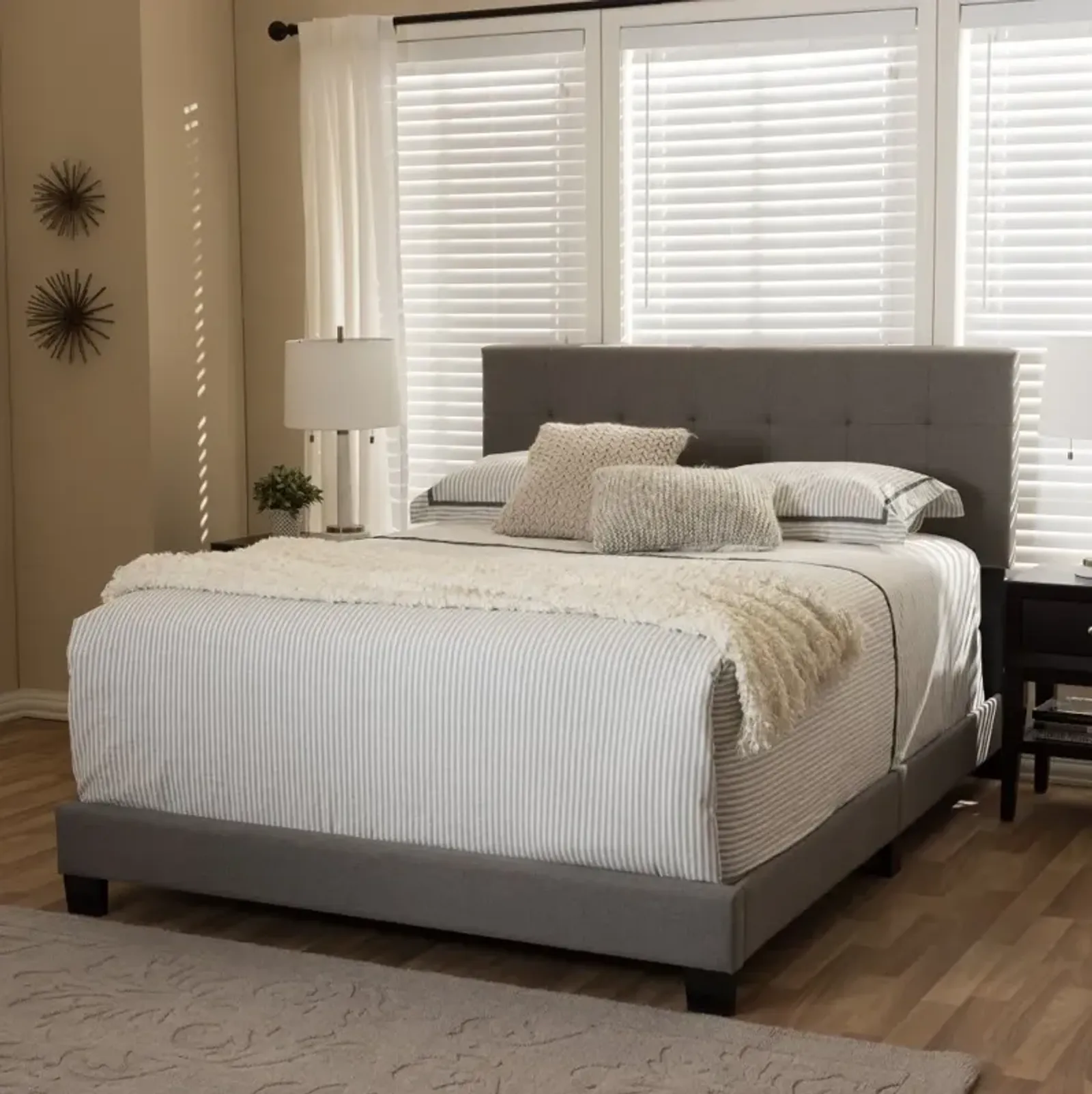 Contemporary Gray Queen Upholstered Bed - Brookfield