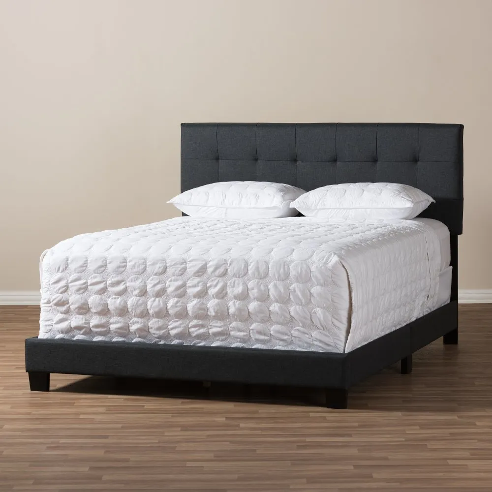 Contemporary Charcoal Gray King Upholstered Bed - Brookfield