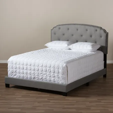 Classic Contemporary Light Beige Queen Upholstered Bed - Lexi