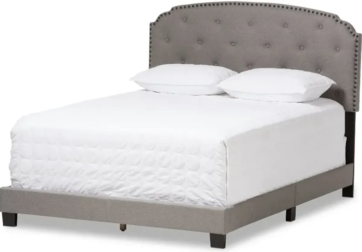 Classic Contemporary Light Beige Queen Upholstered Bed - Lexi