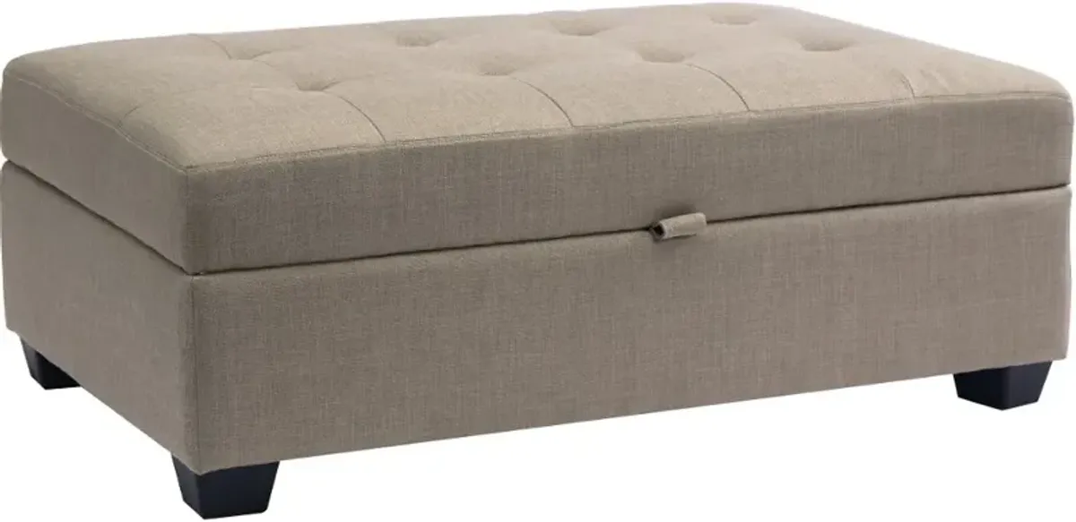 Antonio Beige Storage Ottoman