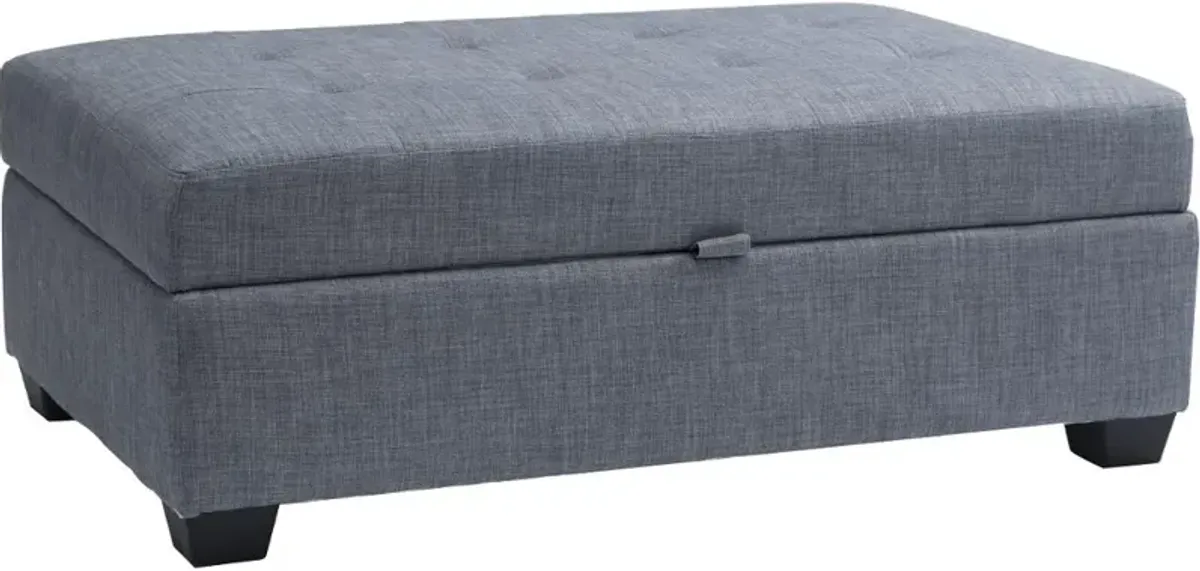 Antonio Blue-Gray Storage Ottoman