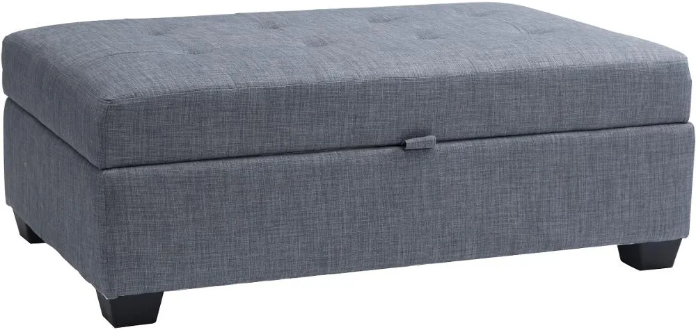 Antonio Blue-Gray Storage Ottoman