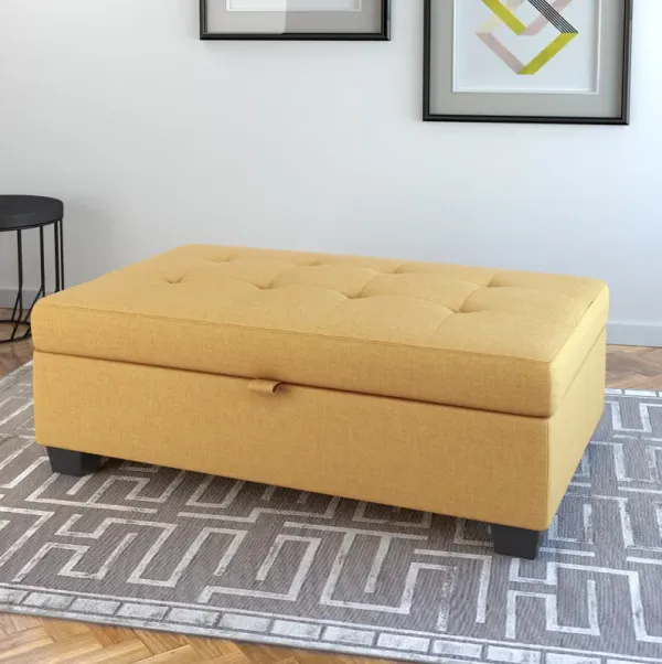 Antonio Yellow Storage Ottoman