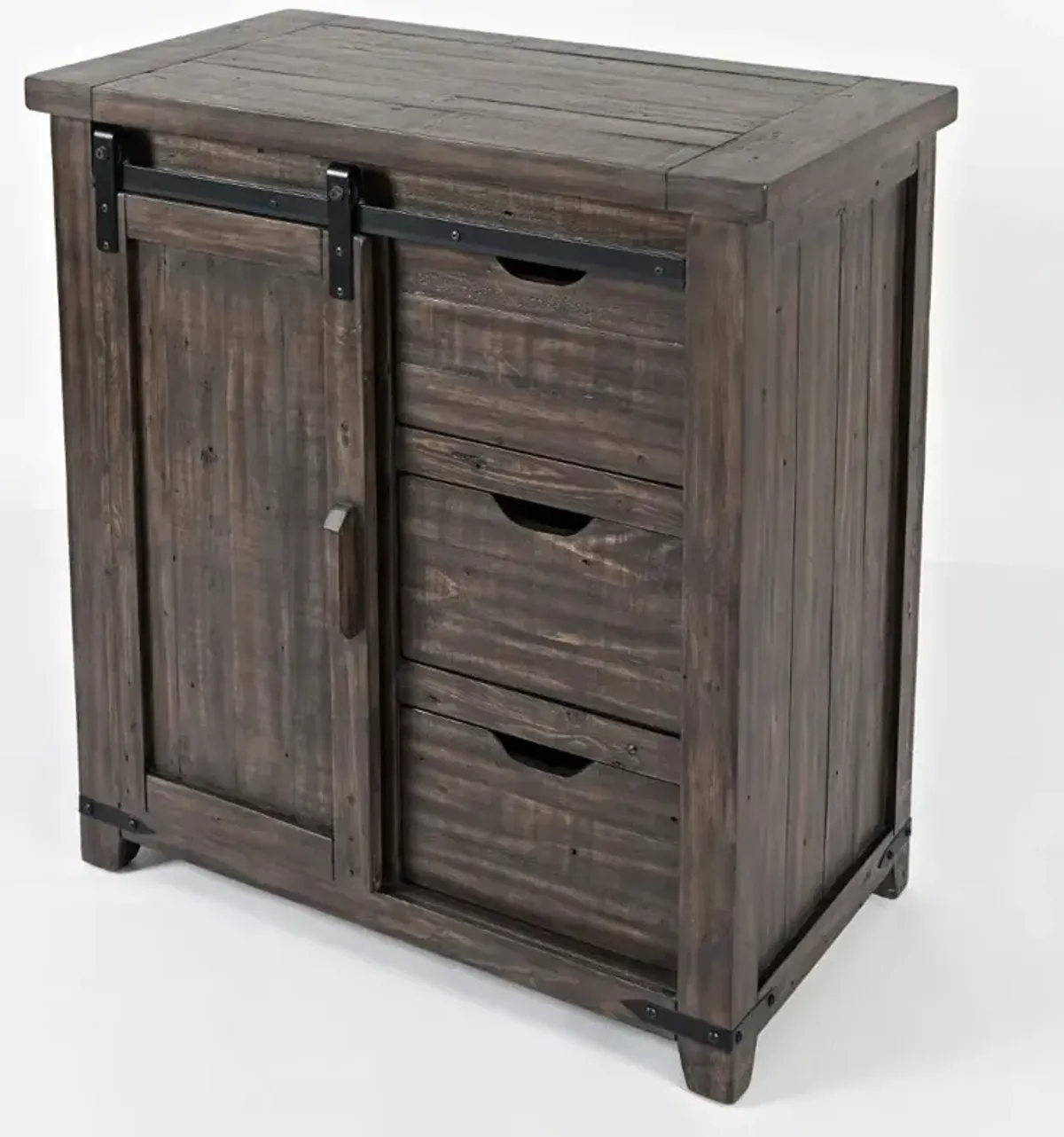 Madison County Dark Brown Barn Door Accent Cabinet