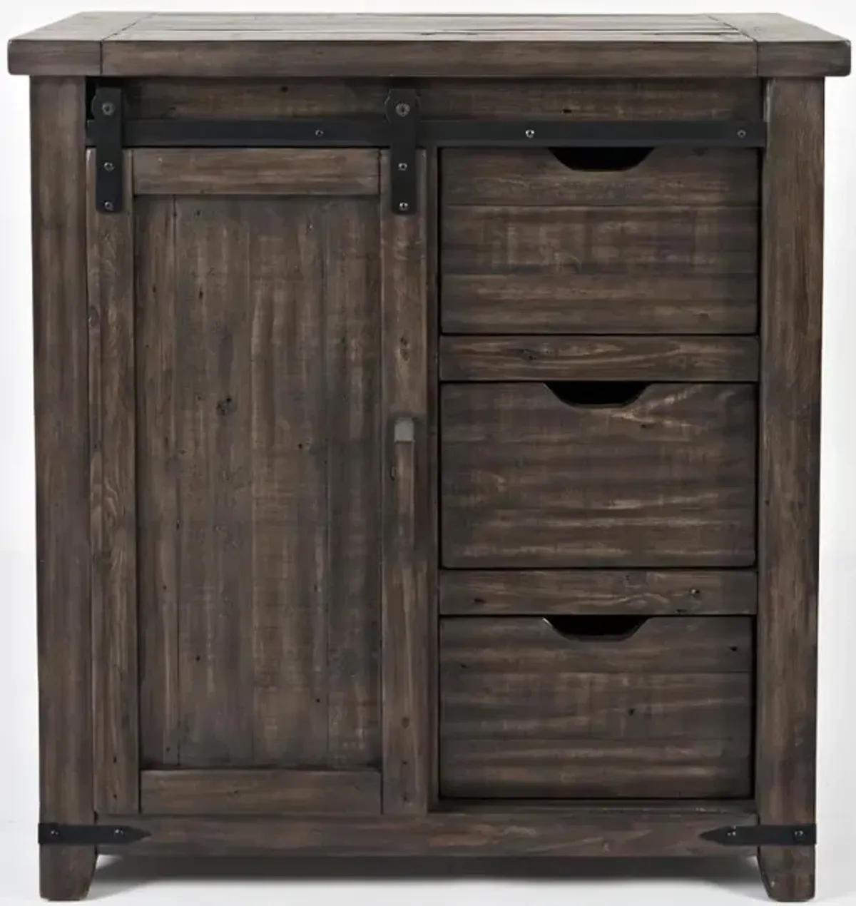 Madison County Dark Brown Barn Door Accent Cabinet