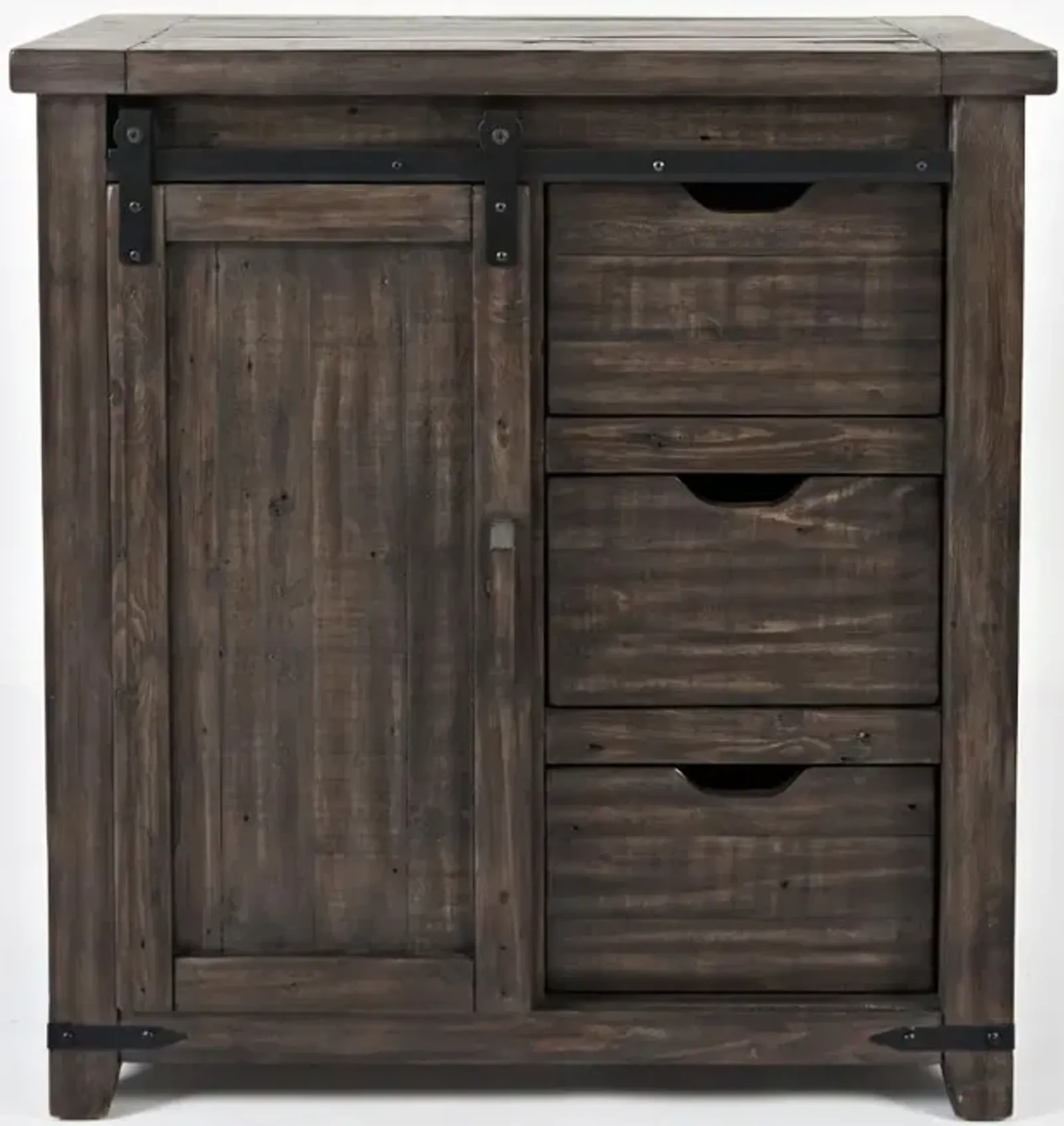 Madison County Dark Brown Barn Door Accent Cabinet