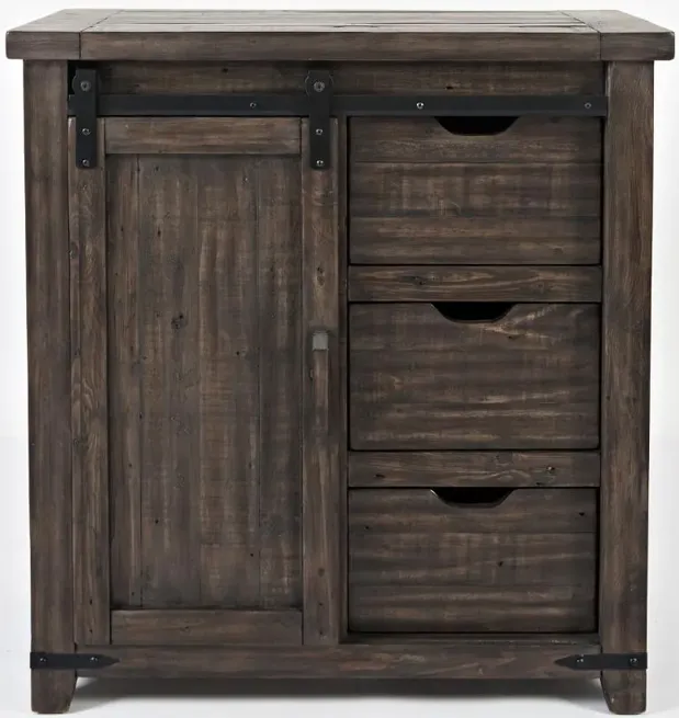 Madison County Dark Brown Barn Door Accent Cabinet