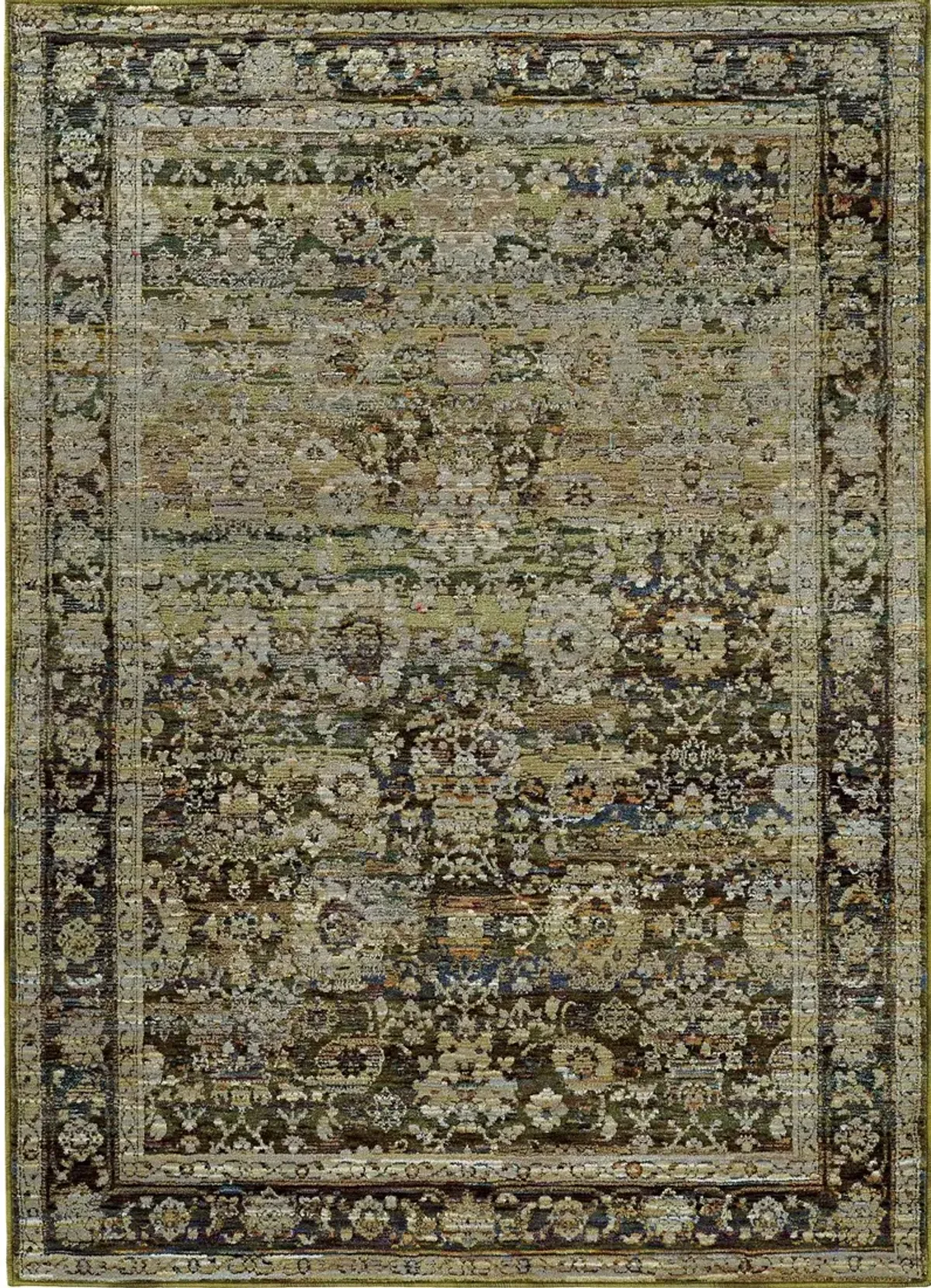 Andorra 5 x 7 Green and Brown Area Rug