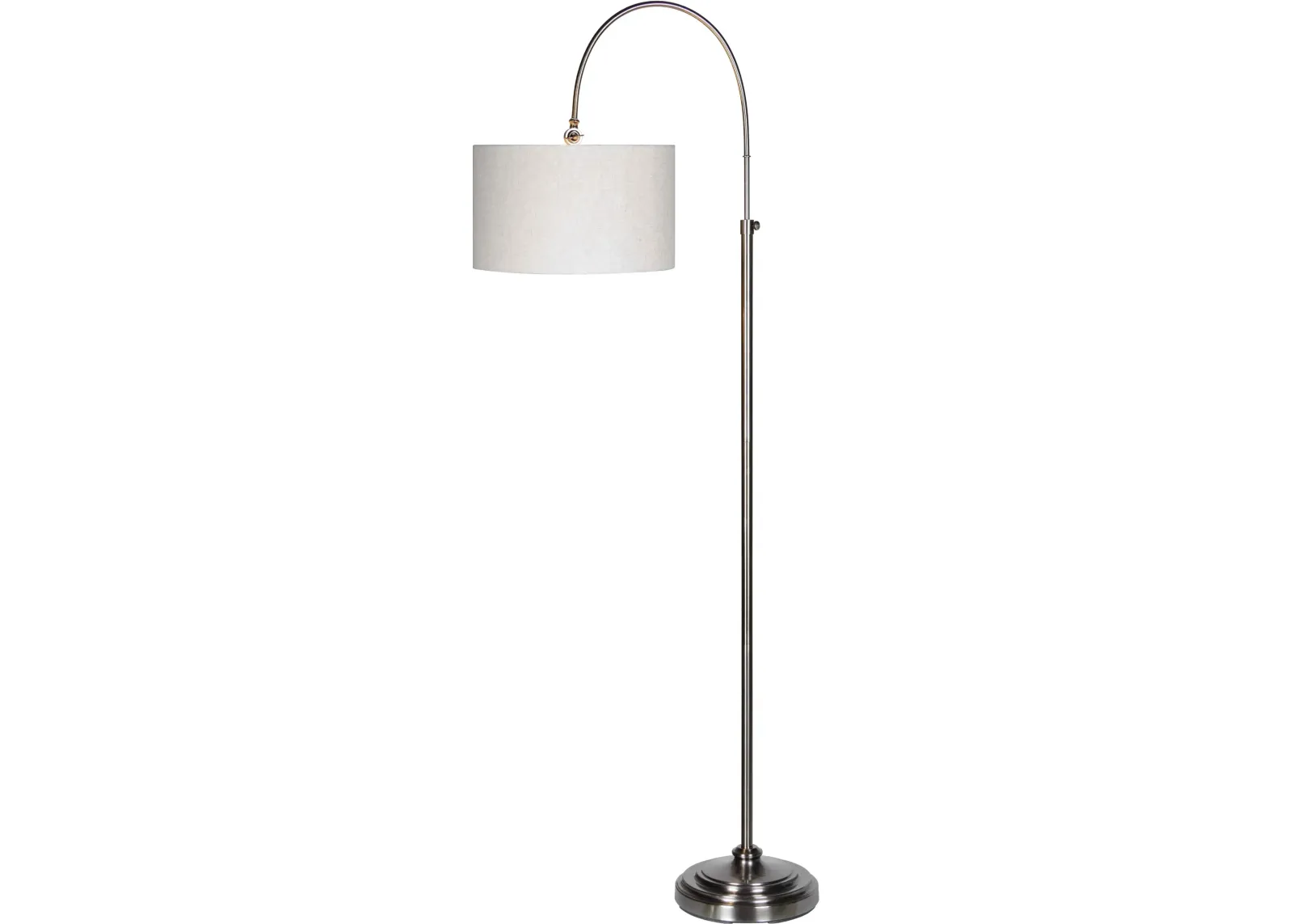 Pewter Plated Floor Lamp with Adjustable Pole - Porter