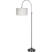 Pewter Plated Floor Lamp with Adjustable Pole - Porter