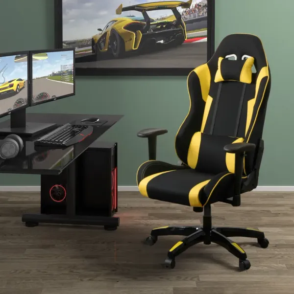 Workspace Black and Yellow Gaming Desk Chair