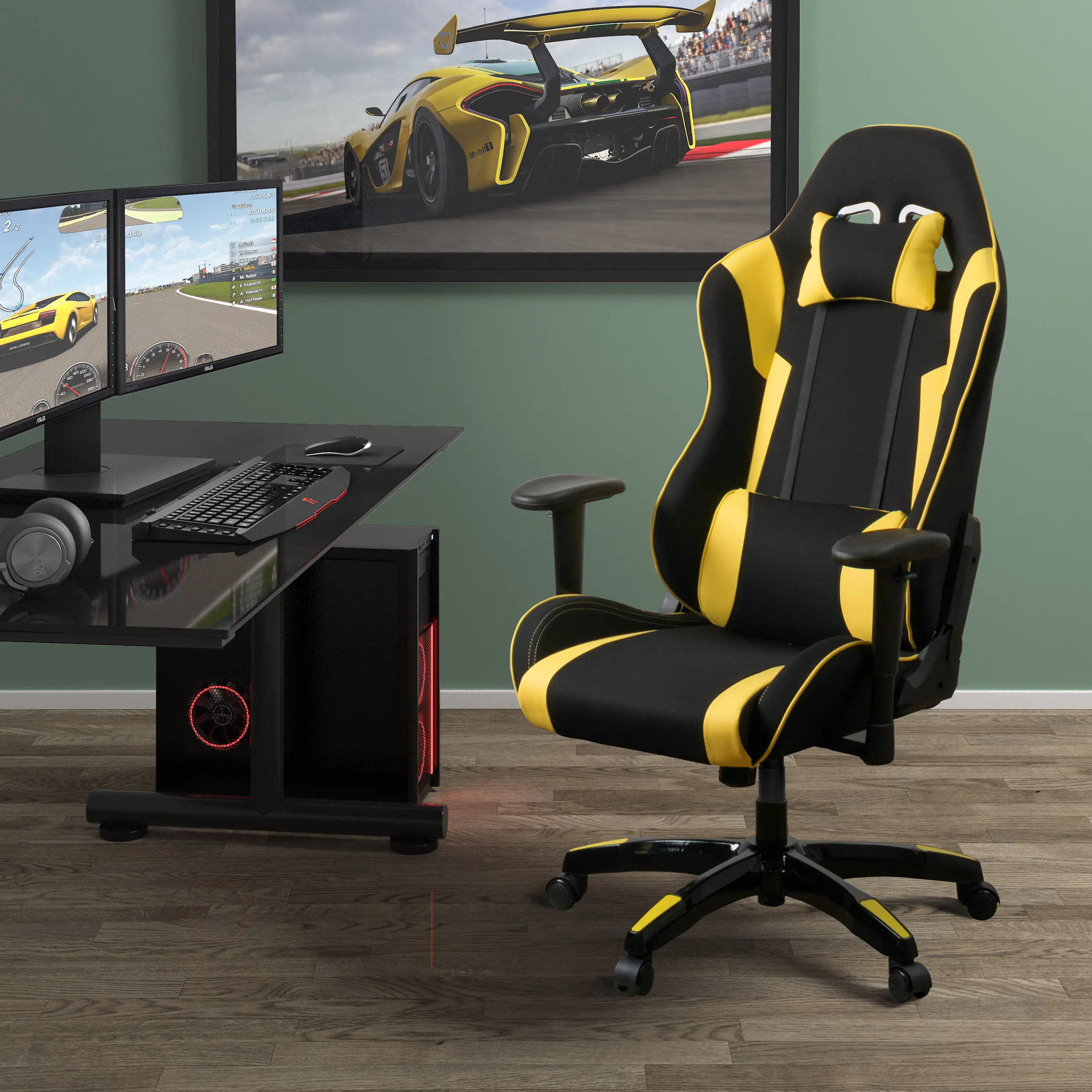 Workspace Black and Yellow Gaming Desk Chair