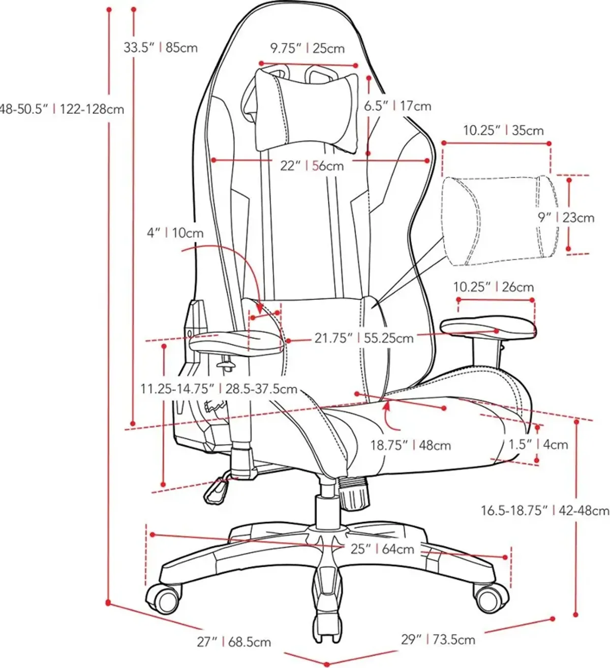 Workspace Gray and Blue Gaming Desk Chair