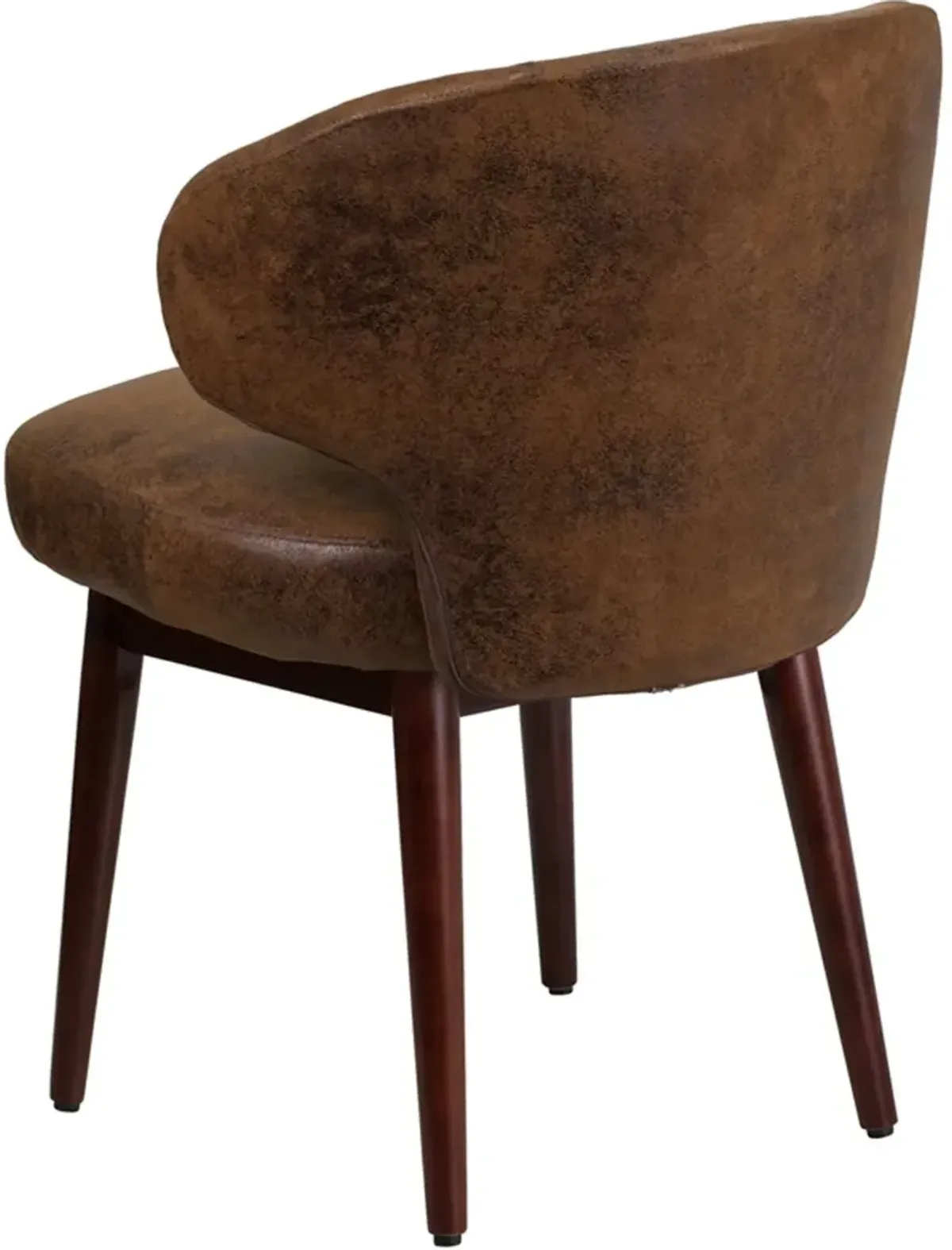 Small Vintage Brown Microfiber Accent Chair