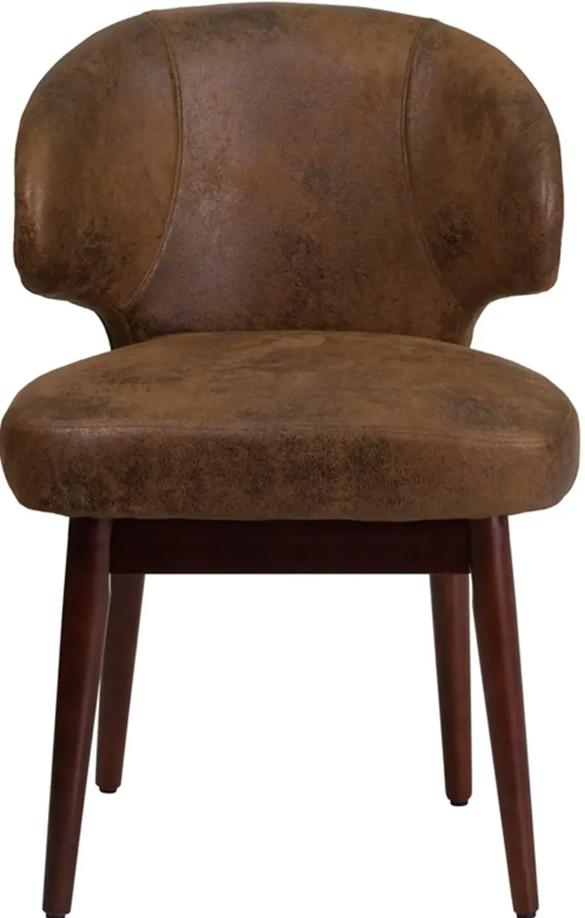 Small Vintage Brown Microfiber Accent Chair