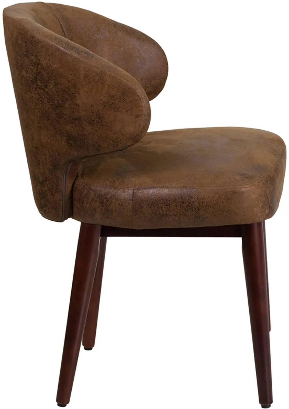 Small Vintage Brown Microfiber Accent Chair