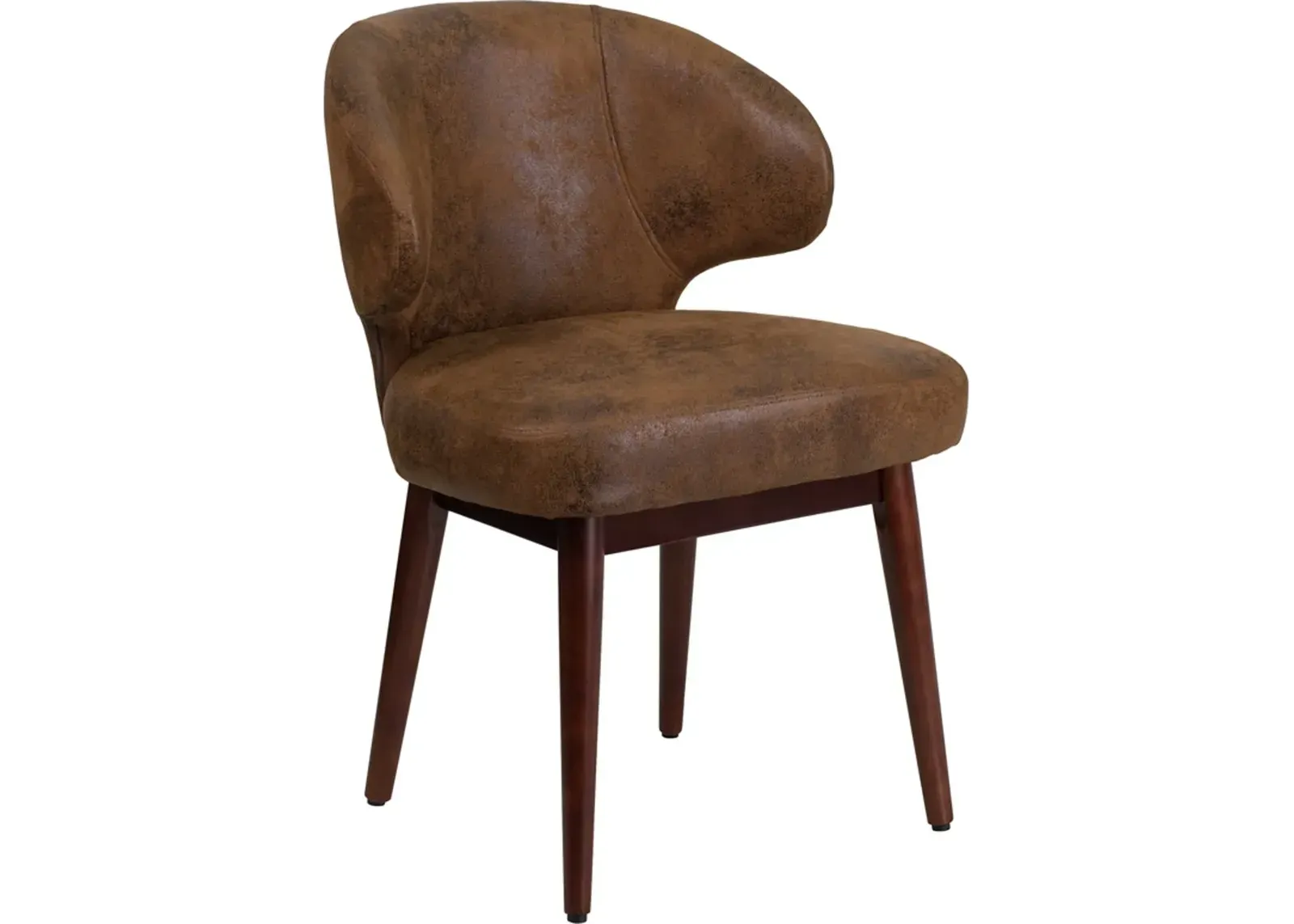 Small Vintage Brown Microfiber Accent Chair