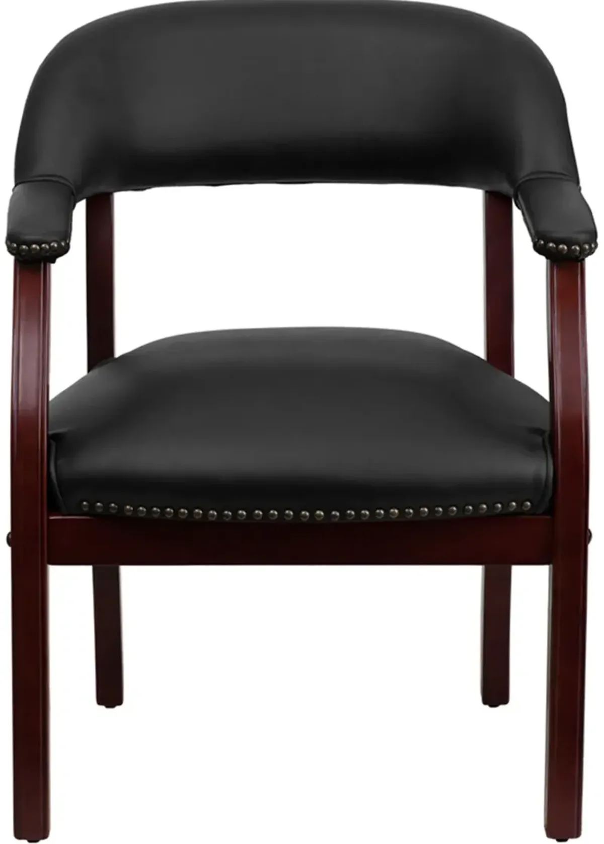 Sophisticated Black Vinyl Accent Chair