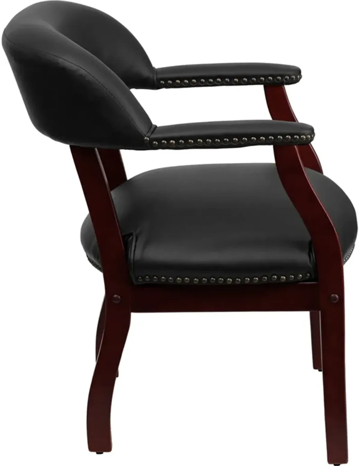 Sophisticated Black Vinyl Accent Chair