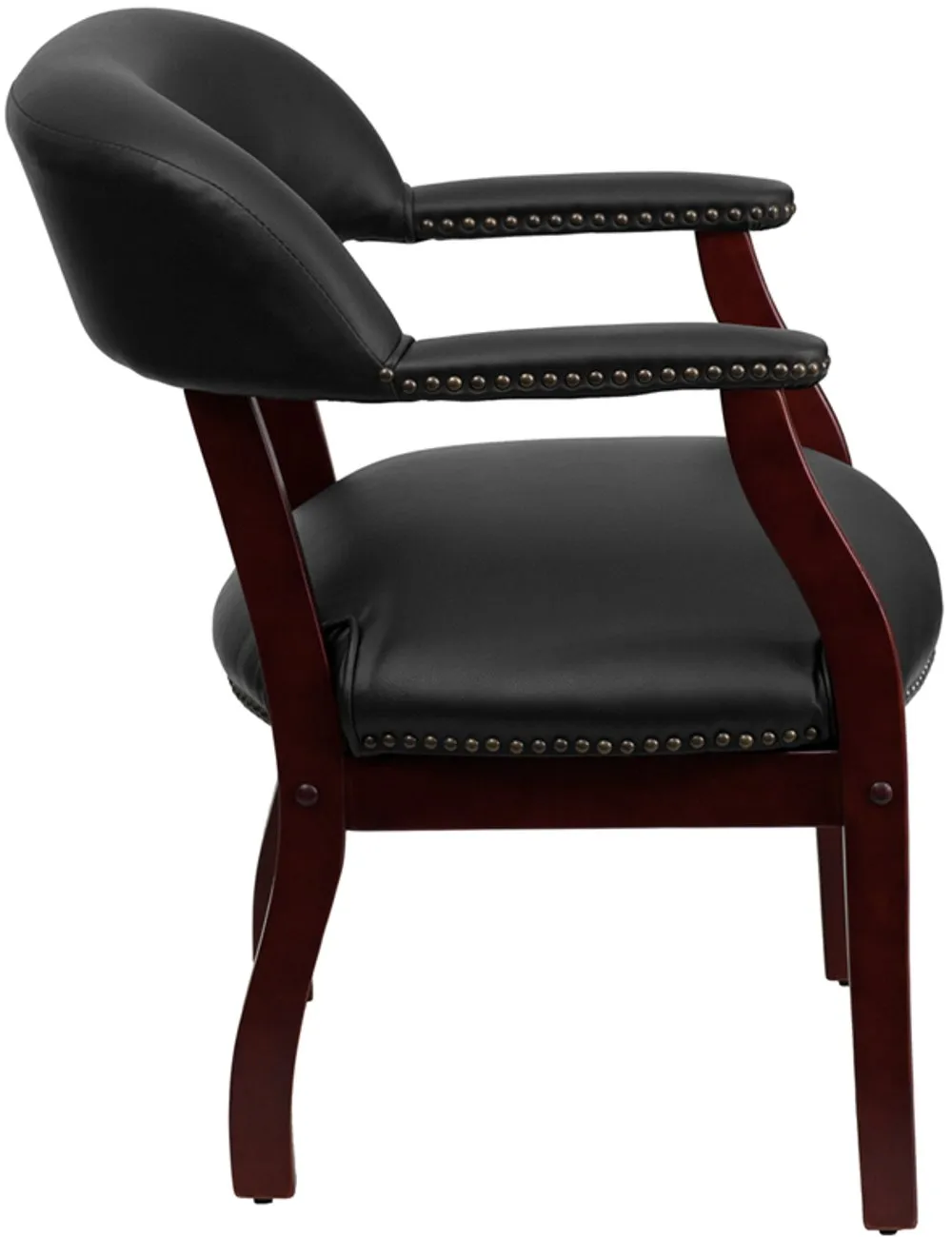 Sophisticated Black Vinyl Accent Chair