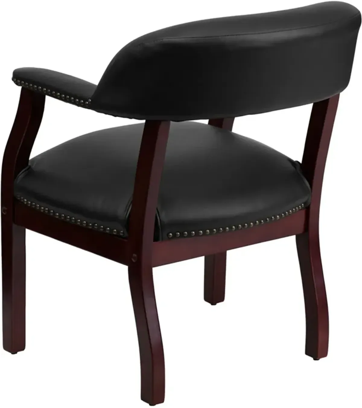 Sophisticated Black Vinyl Accent Chair