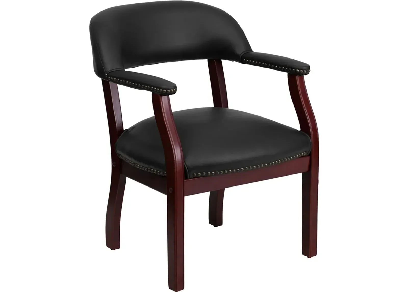 Sophisticated Black Vinyl Accent Chair