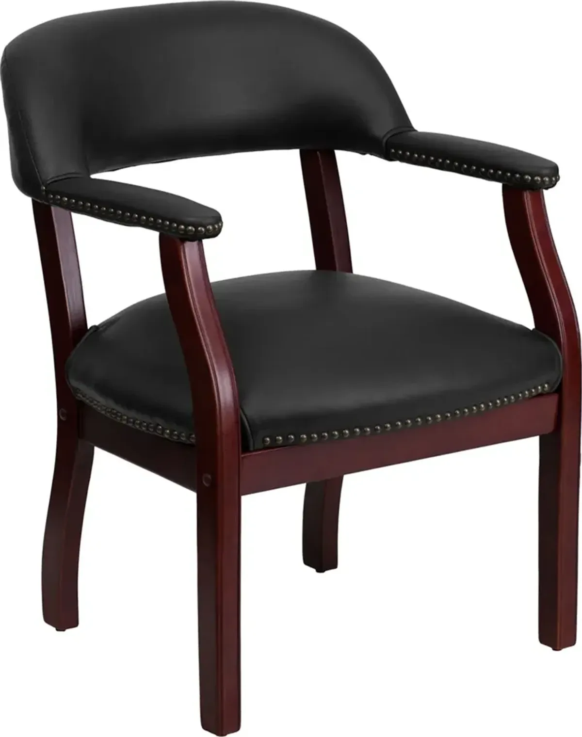 Sophisticated Black Vinyl Accent Chair