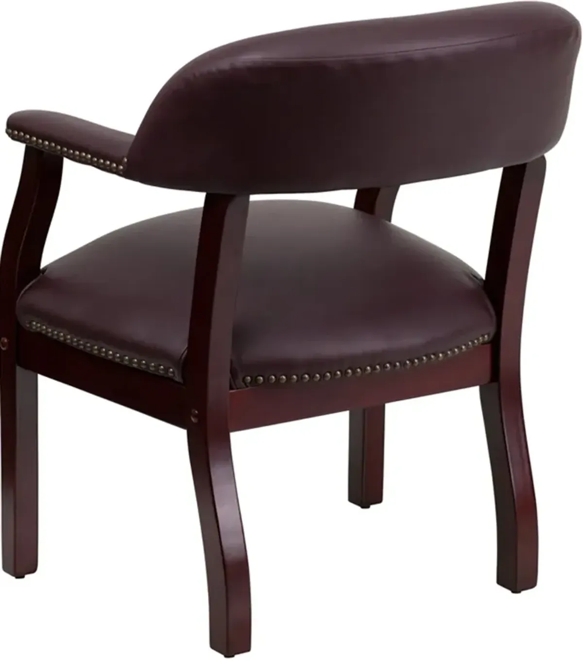 Sophisticated Burgundy Leather Accent Chair