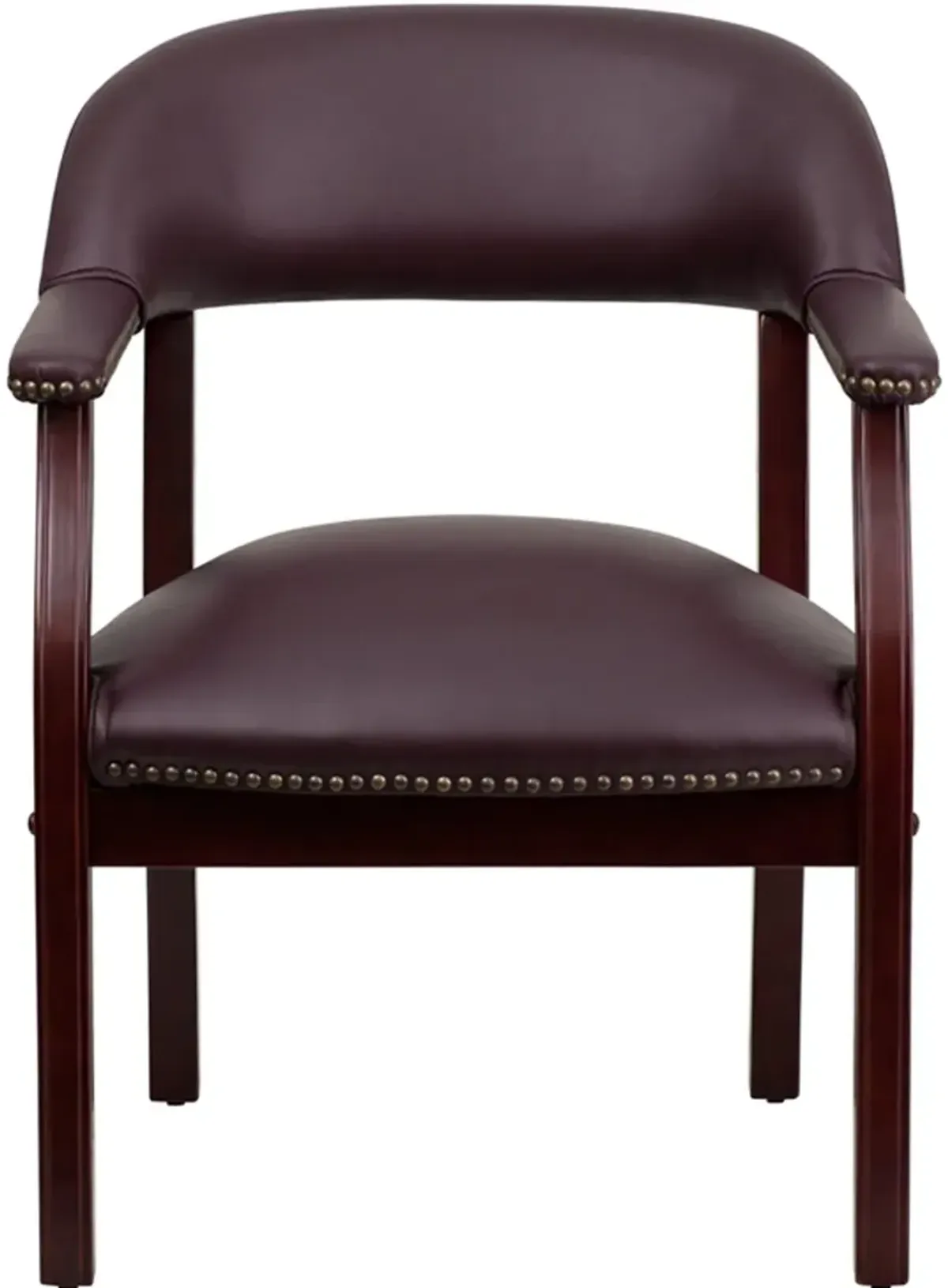 Sophisticated Burgundy Leather Accent Chair