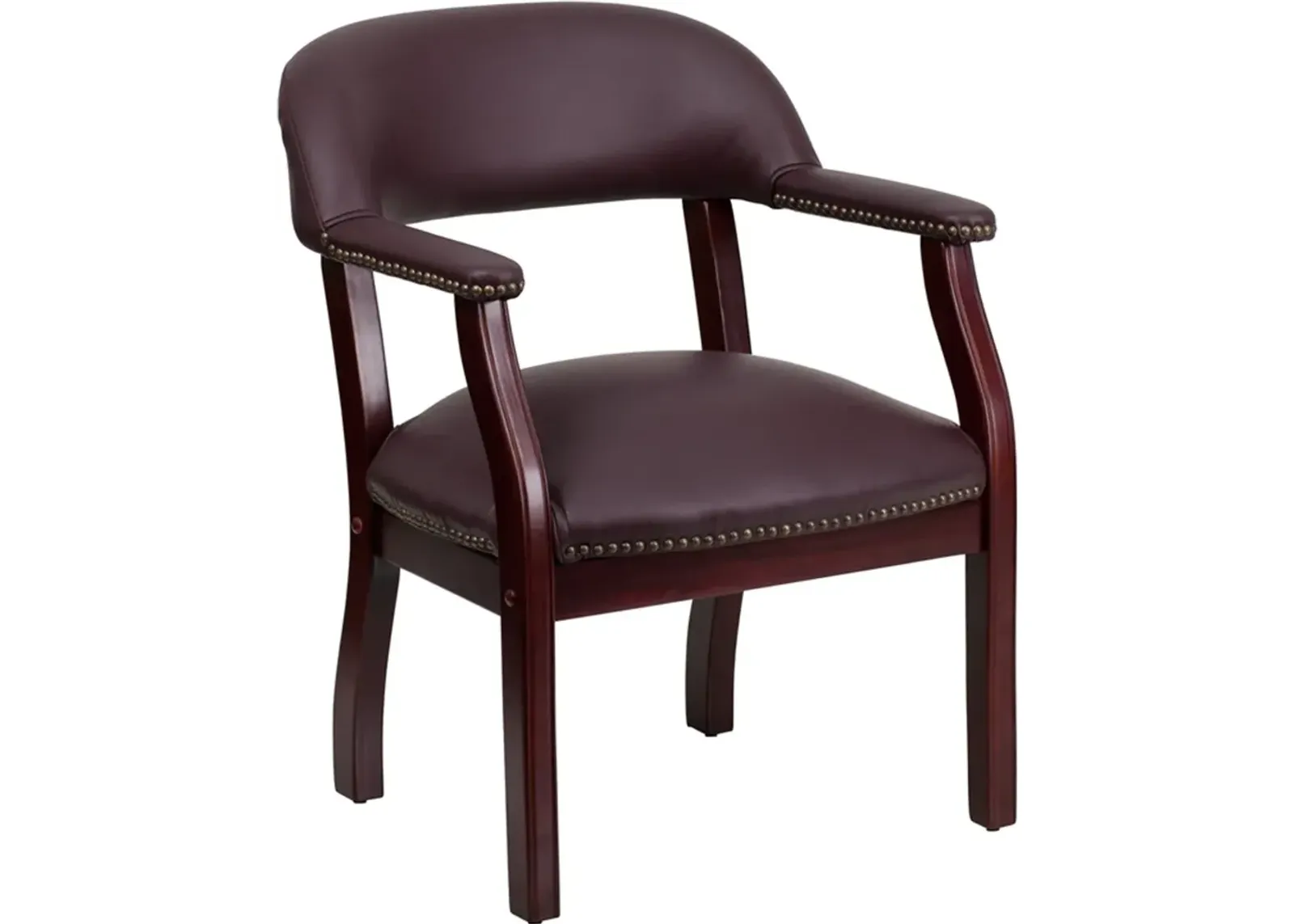 Sophisticated Burgundy Leather Accent Chair