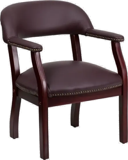Sophisticated Burgundy Leather Accent Chair