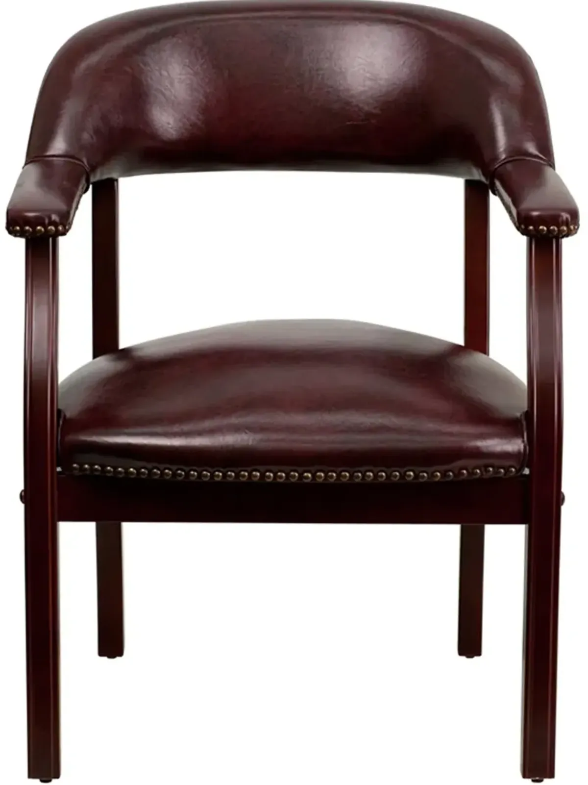 Sophisticated Burgundy Vinyl Accent Chair