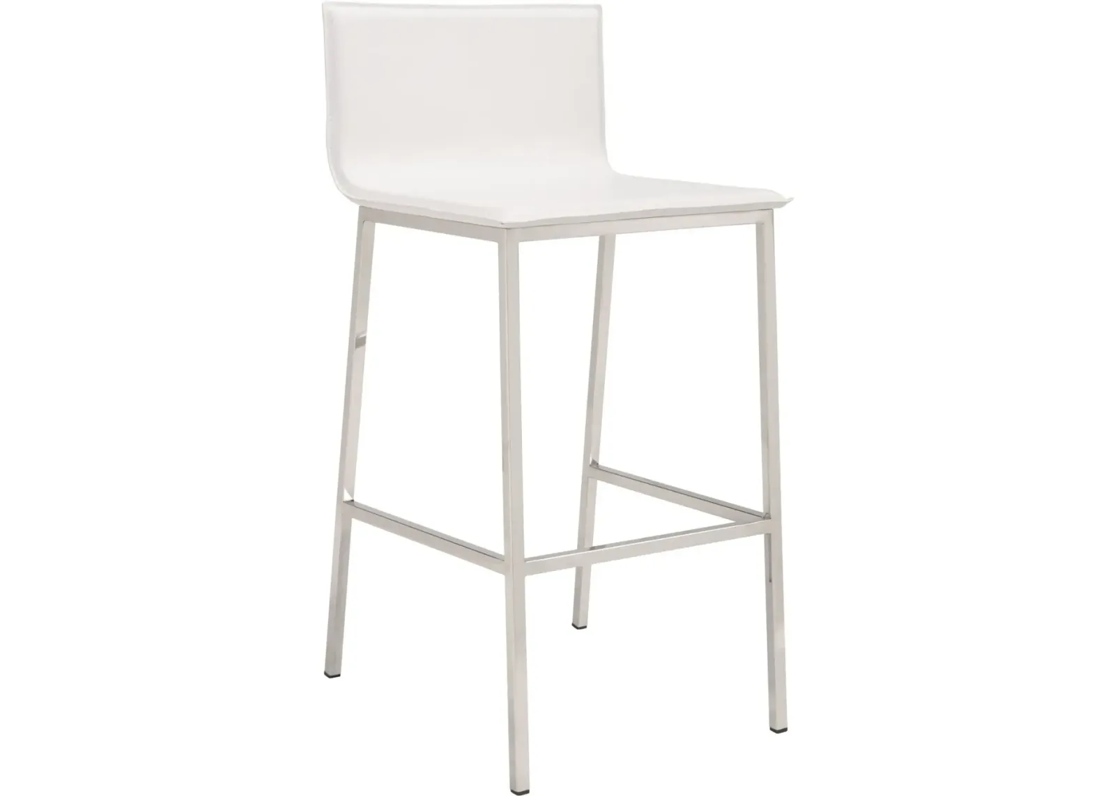 Marina White Leatherette Bar Stools (Set of 2)