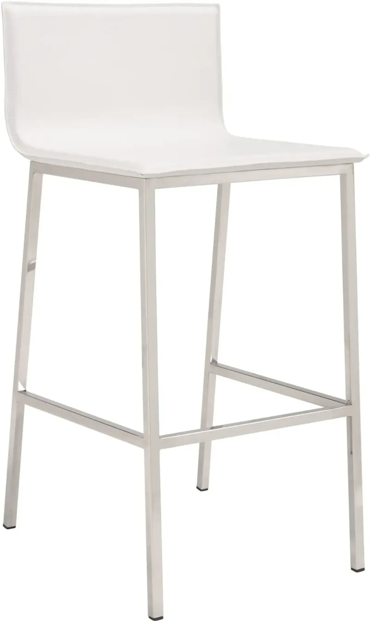 Marina White Leatherette Bar Stools (Set of 2)