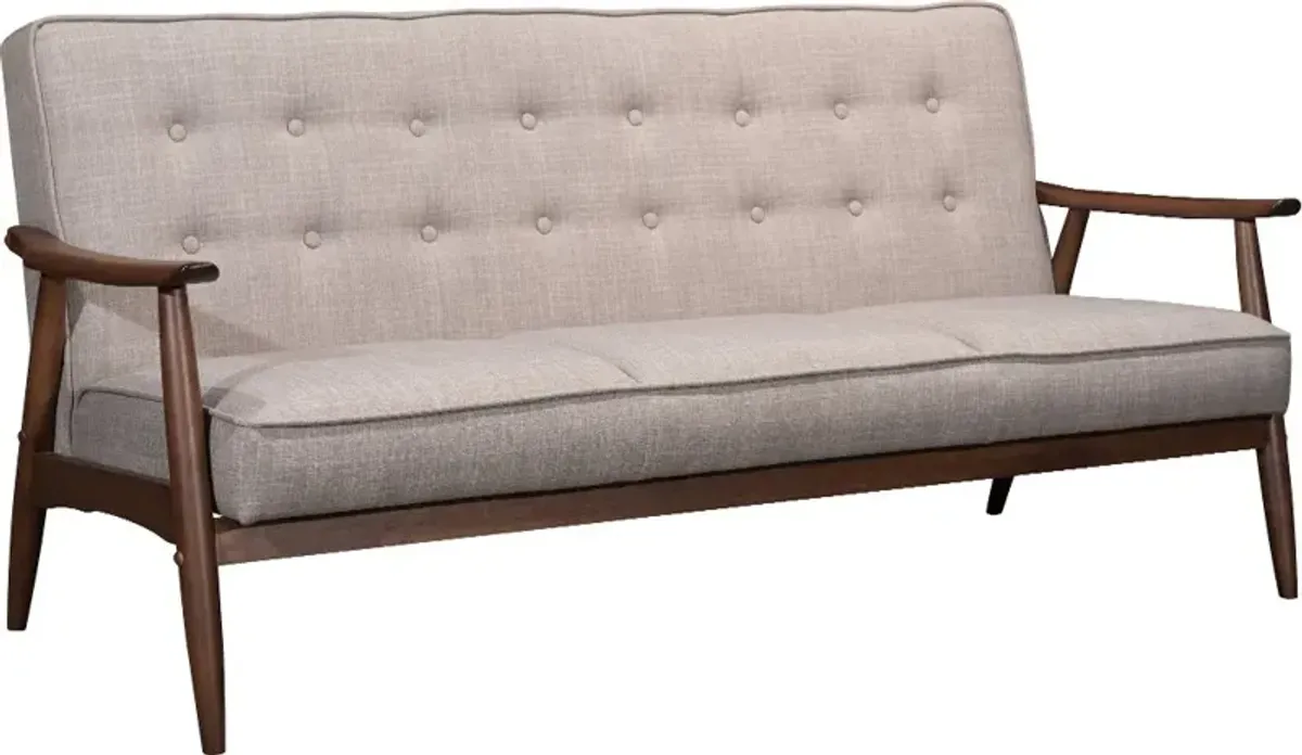 Rocky Putty Gray Leatherette Sofa