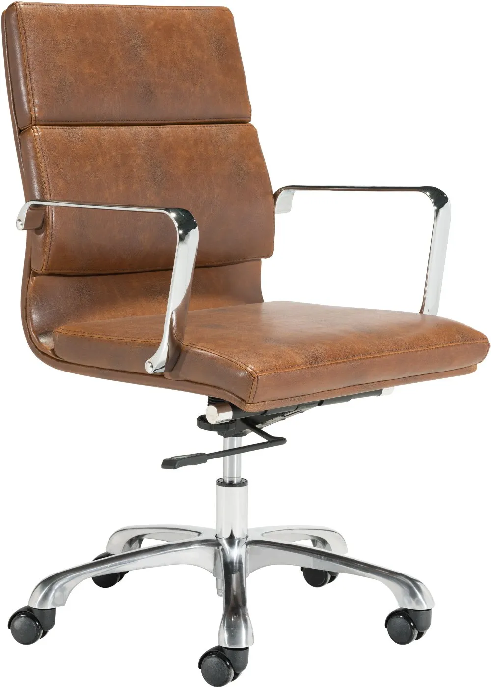 Vintage Leather Brown Office Chair - Ithaca