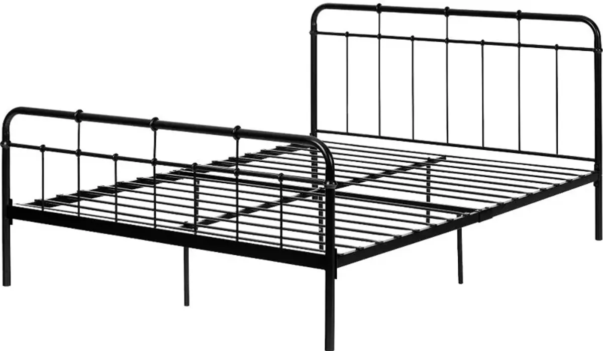 Versa Black Industrial Metal Queen Platform Bed - South Shore