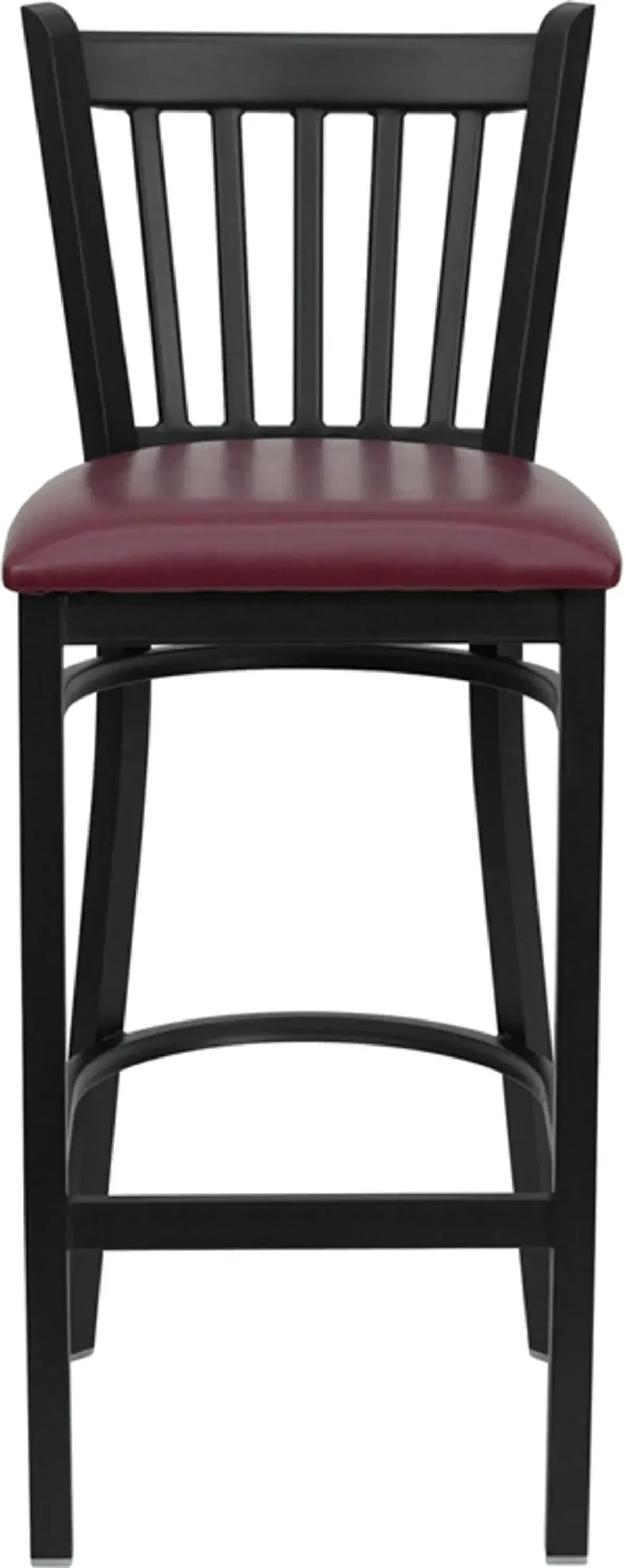 Hercules Burgundy and Black Metal Bar Stool