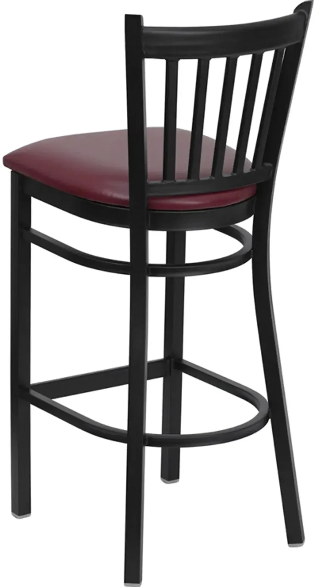 Hercules Burgundy and Black Metal Bar Stool