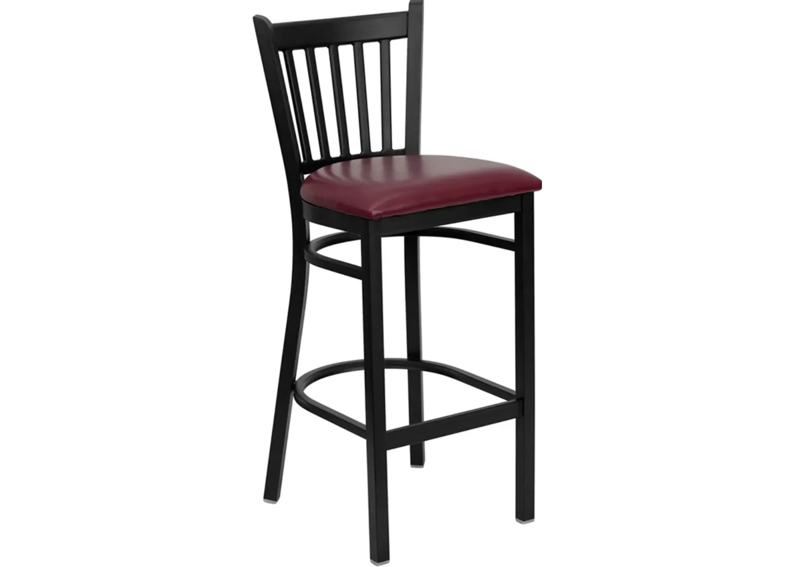 Hercules Burgundy and Black Metal Bar Stool