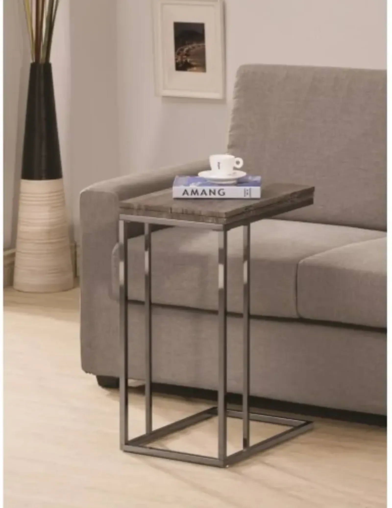 Black Nickel Expandable Accent Table