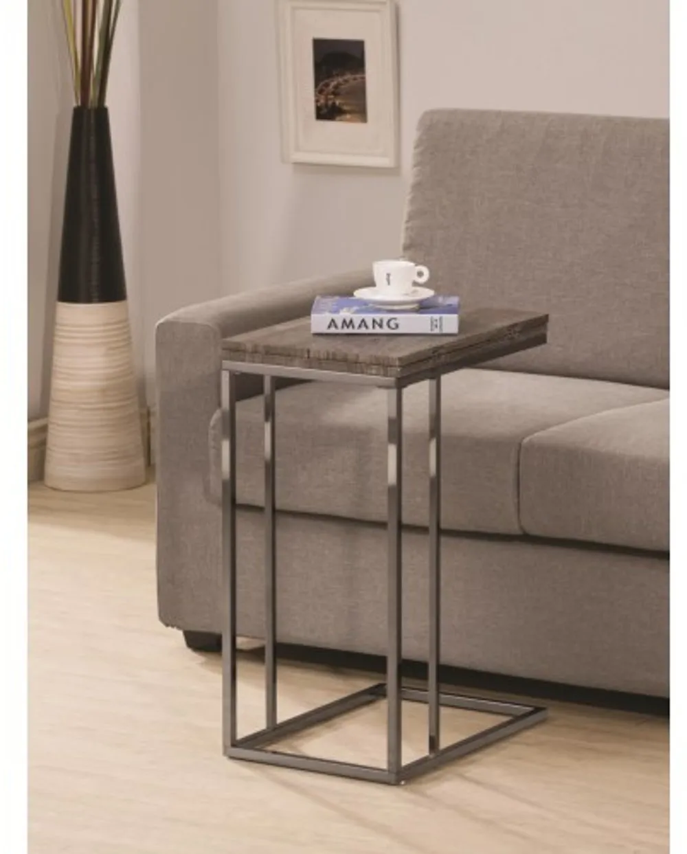 Black Nickel Expandable Accent Table