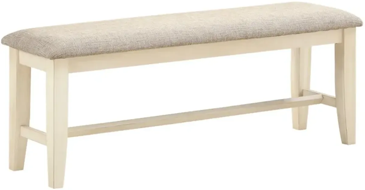 Grace White and Gray Dining Bench