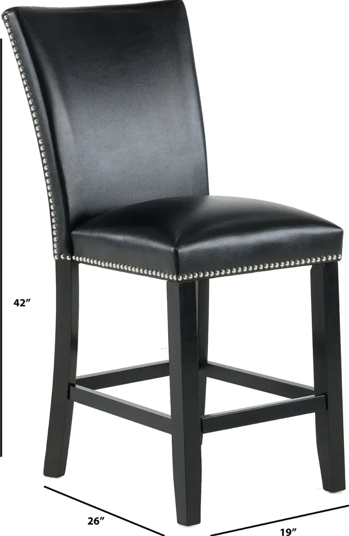 Camila Black Upholstered Counter Height Stool